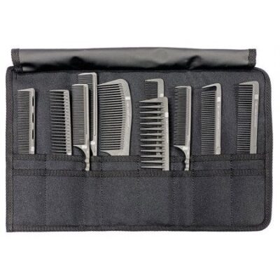 Zestaw grzebieni fryzjerskich Kasho w etui K22 - 10szt grzebieni